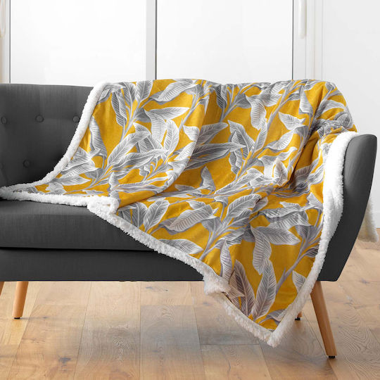 L-C Isibelle Κουβέρτα Γούνινη Καναπέ 125x150εκ. Jaune