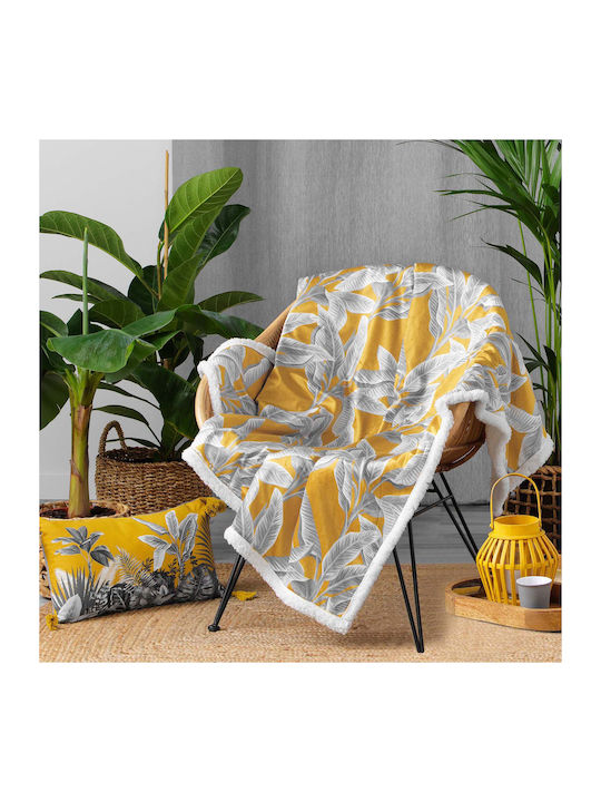 L-C Isibelle Κουβέρτα Γούνινη Καναπέ 125x150εκ. Jaune