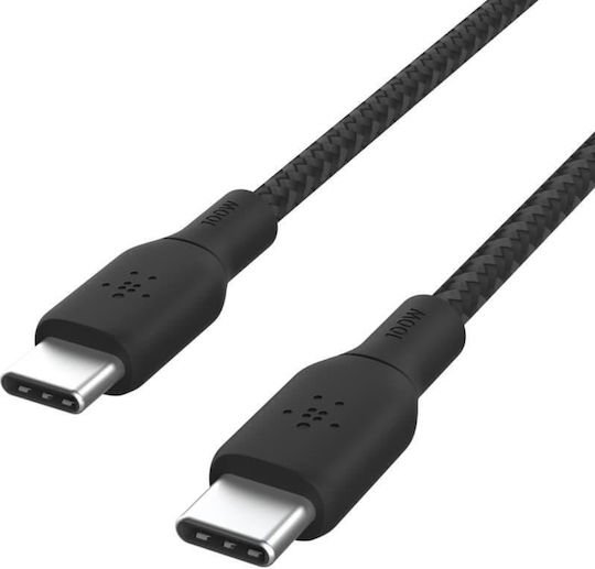 Belkin Braided USB 2.0 Cable USB-C Male - USB-C 100W PD Black 3m CAB014BT3MBK