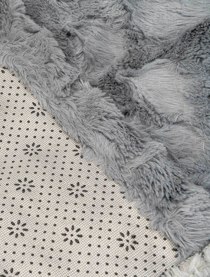 Madi Rubble Ριχτάρι Πολυθρόνας Γούνινο 170x180εκ. Grey