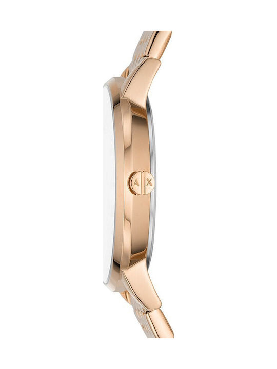 Armani Exchange Γυναικείο Ρολόι 36mm Μπαταρίας με Ροζ Χρυσό Μεταλλικό Μπρασελέ