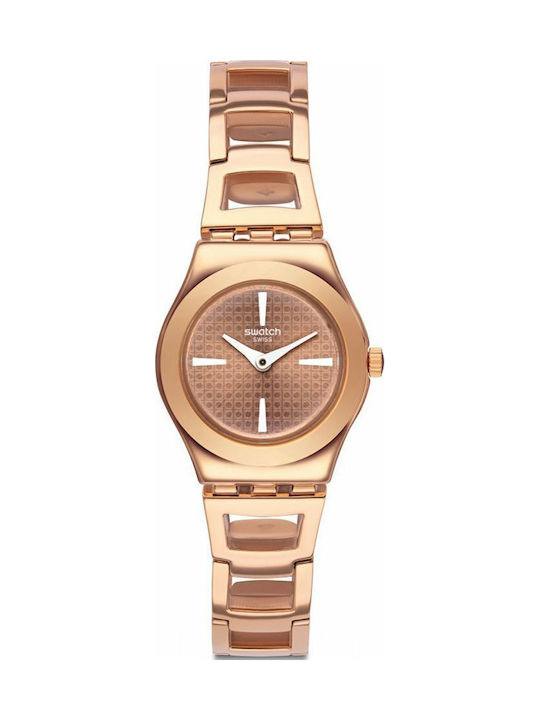 Swatch Roseli Watch with Pink Gold Metal Bracelet