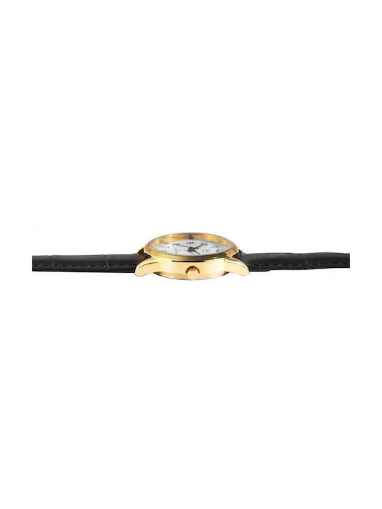 Q&Q Watch with Black Leather Strap