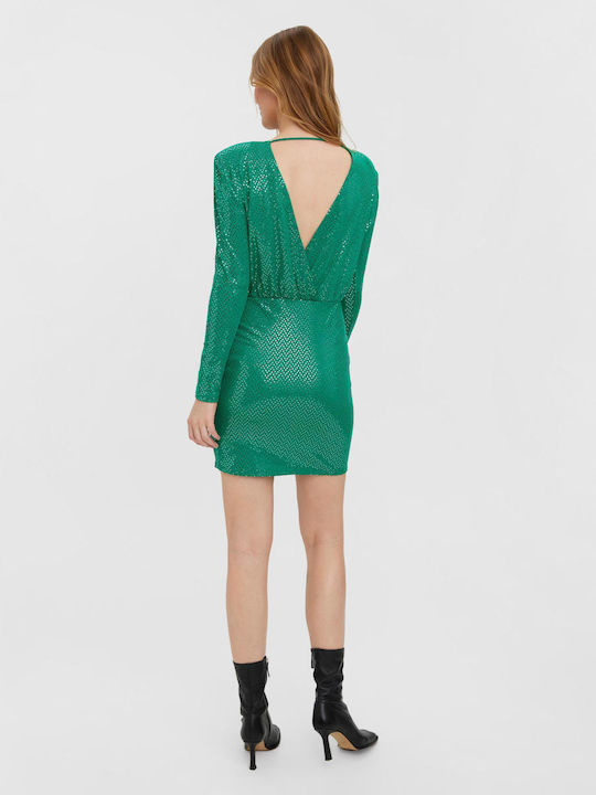 Vero Moda Mini Βραδινό Φόρεμα Πράσινο