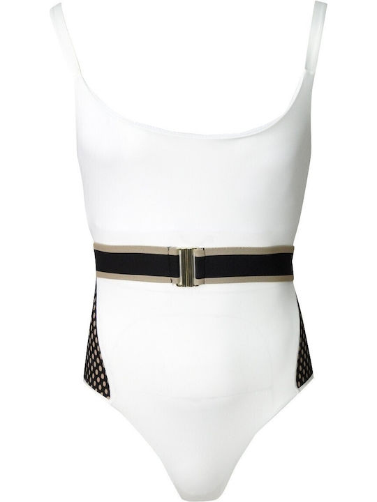 One Piece Swimsuit with Removable Padding White