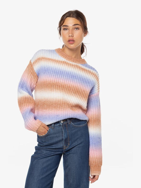 Tom Tailor Damen Langarm Pullover Gestreift Mehrfarbig