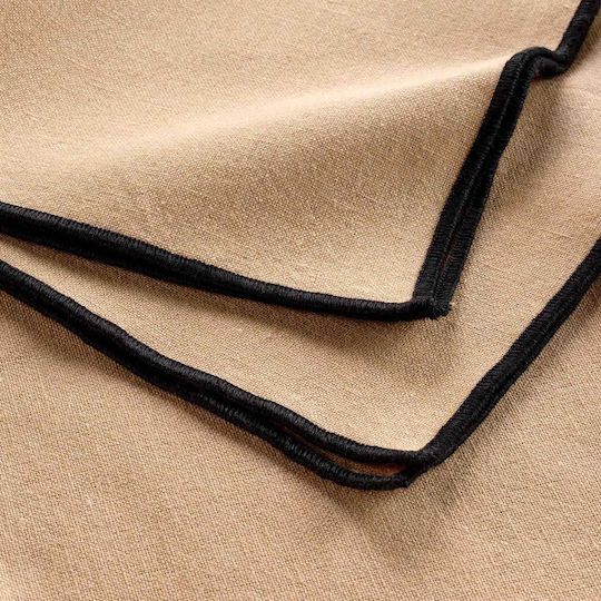 Spitishop Tischdecken Baumwolle Fleckabweisend Set 3Stücke L-C Mistraline Beige 40x40cm