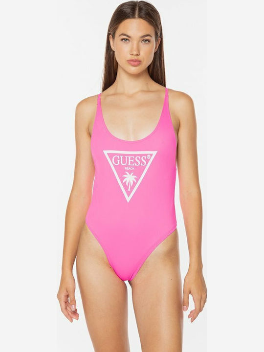 One Piece Swimsuit Fluorescent Pink