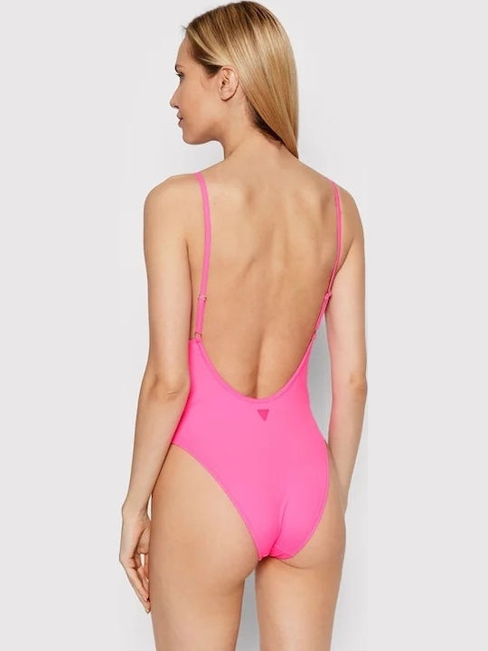 One Piece Swimsuit Fluorescent Pink