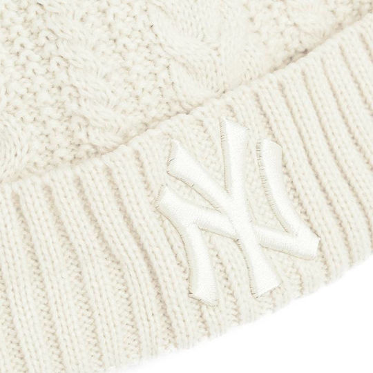 Knit Neyyan Pom Pom Beanie Beanie with Knit in Beige color