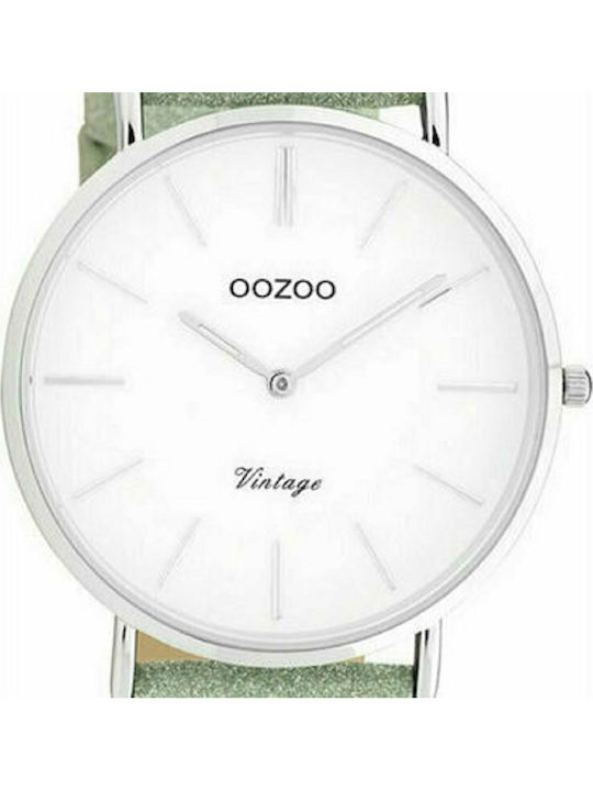 Oozoo Timepieces Vintage Damen Uhr mit Grün Lederarmband
