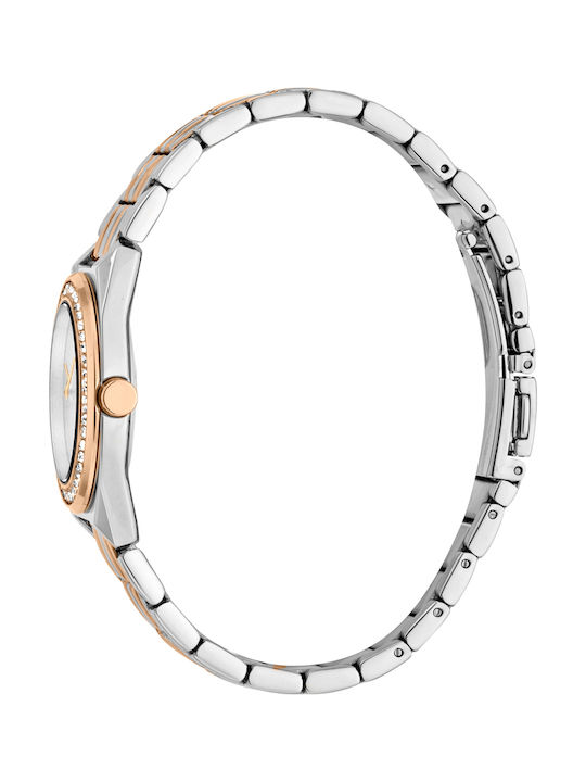 Esprit Spot Γυναικείο Ρολόι 28mm Μπαταρίας με Ασημί Μεταλλικό Μπρασελέ