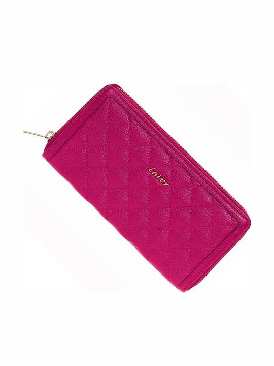 Large Leather Women's Wallet Classic with RFID Fuchsia