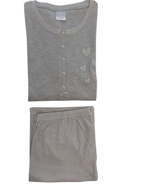 Noidinotte Winter Women's Pyjama Set Gray 7643 FA7643