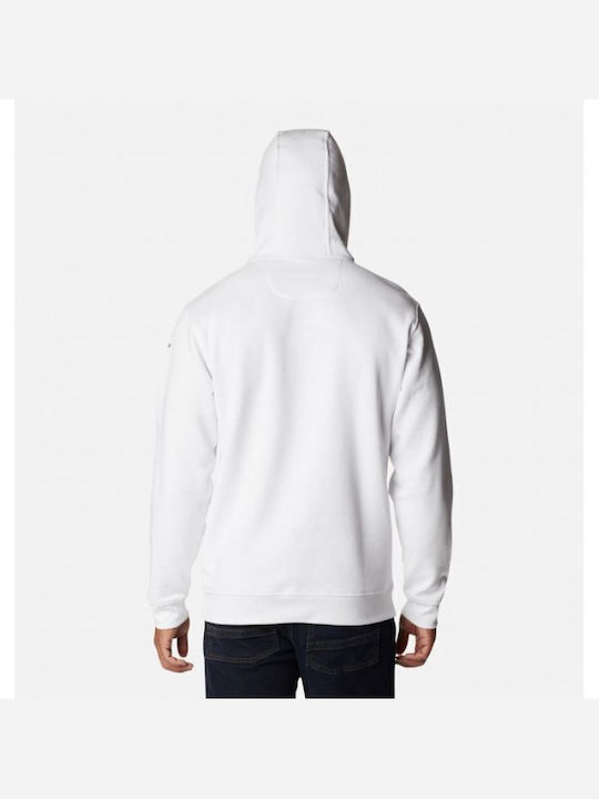 Columbia Men's Sweatshirt with Hood and Pockets White