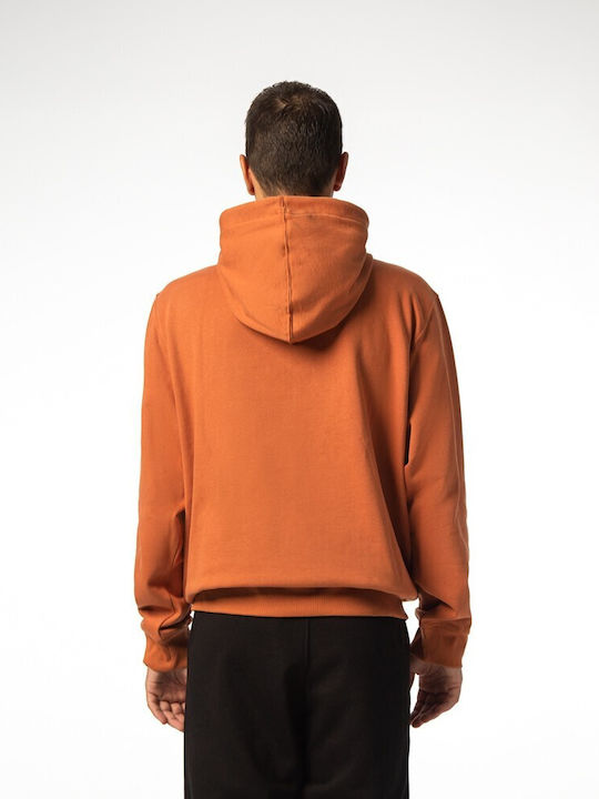 Be:Nation Men's Sweatshirt with Hood and Pockets Brown