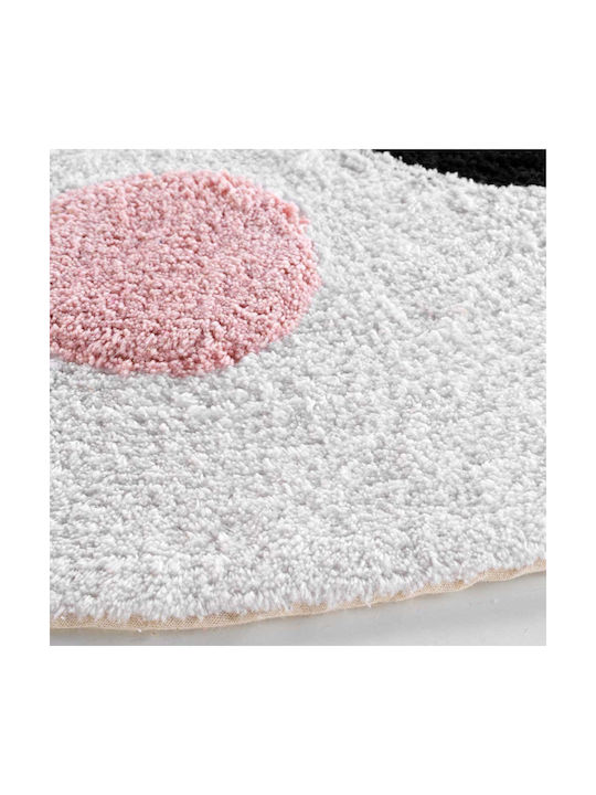 Flamingo Panda Kids Rug Alb Round with Diameter 90cm