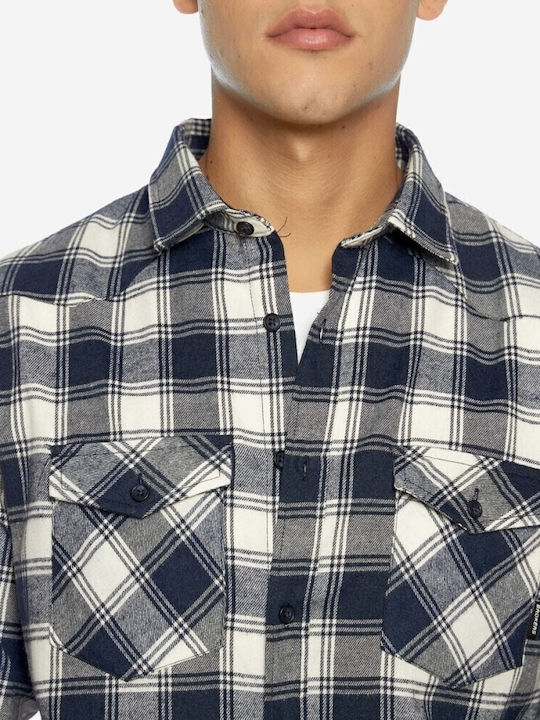 Long-sleeved Shirt Checked Blue