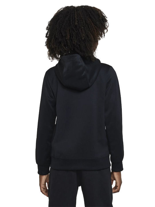 Nike Αθλητική Παιδική Ζακέτα Fleece με Κουκούλα Μαύρη Sportswear Hybrid