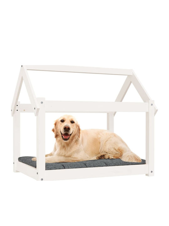 vidaXL Loft Bed Pat pentru câini Alb 81x60cm.
