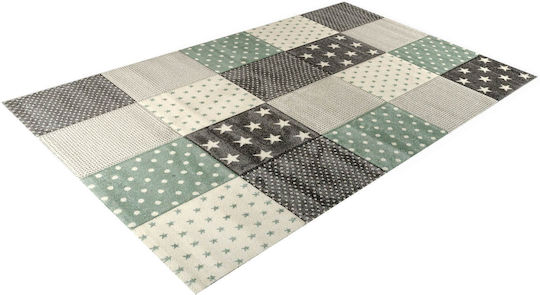 Tzikas Carpets Παιδικό Χαλί Αστέρια Πράσινο 133x190cm Πάχους 13mm