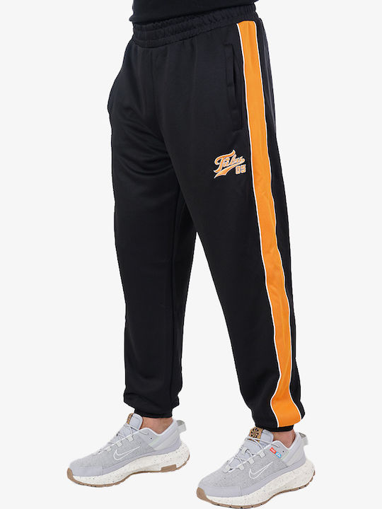 Varsity Jogginghose Glänzend mit Gummizug Black / Orange
