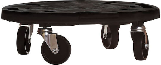 vidaXL Black Plastic Plant Stands Wheeled 40x40cm 2 Pieces
