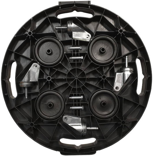 vidaXL Black Plastic Plant Stands Wheeled 40x40cm 2 Pieces