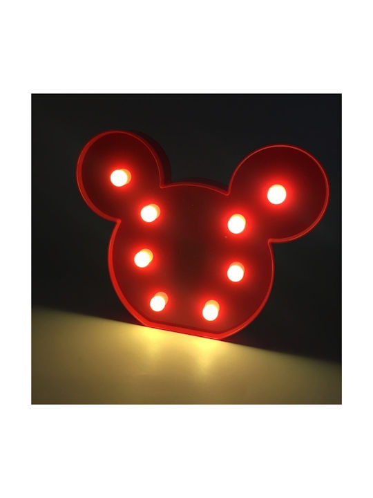 Led Kids Decorative Lamp 8 Μίκυ Red 18x3x21cm