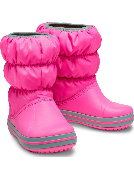Winter Puff Anatomical Kids Snow Boots Fuchsia