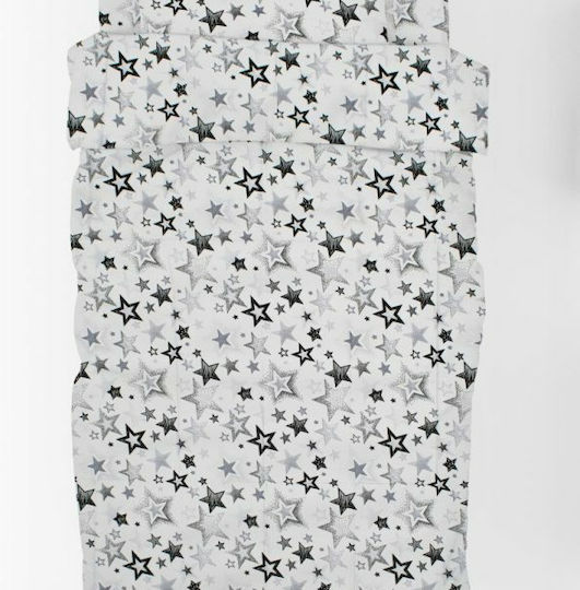 Dimcol Bettwäsche-Set Einzel Baumwolle Star 120 Grey 160x240cm 3Stück