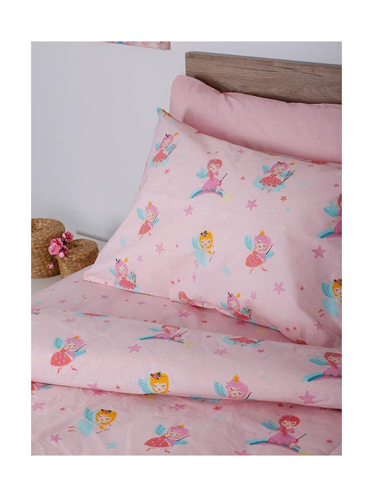 Sunshine Sheet Set Single Fitted Cotton Feelings 38 Pink 105x205cm 3pcs