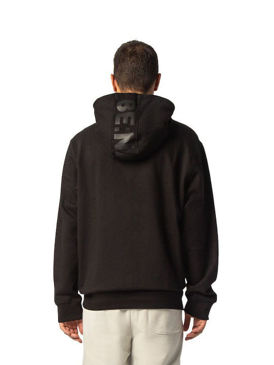 Be:Nation Men's Sweatshirt with Hood and Pockets Black