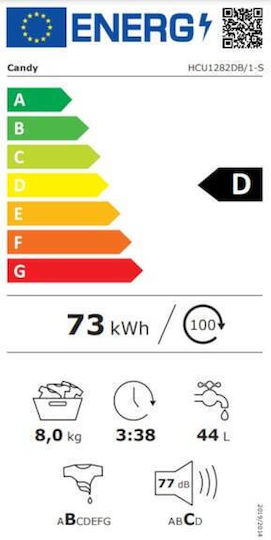 Candy Πλυντήριο Ρούχων 8kg 1200 Στροφών Smart Touch HCU1282DB/1-S