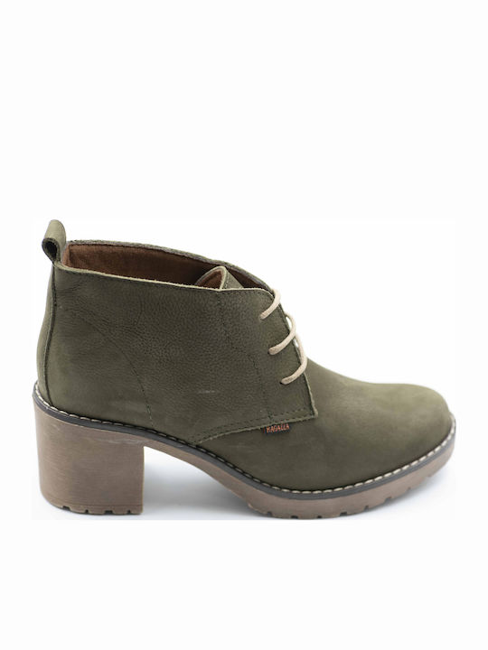 Δερμάτινα Γυναικεία Μποτάκια Oxfords με Μεσαίο Τακούνι Oil