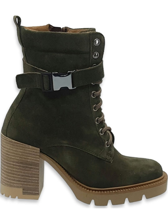 Wildleder Stiefeletten Damen Khaki