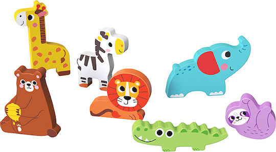 Wooden Kids Puzzle Pegged Jungle Animals for 1+ Years 7pcs Tooky Toys