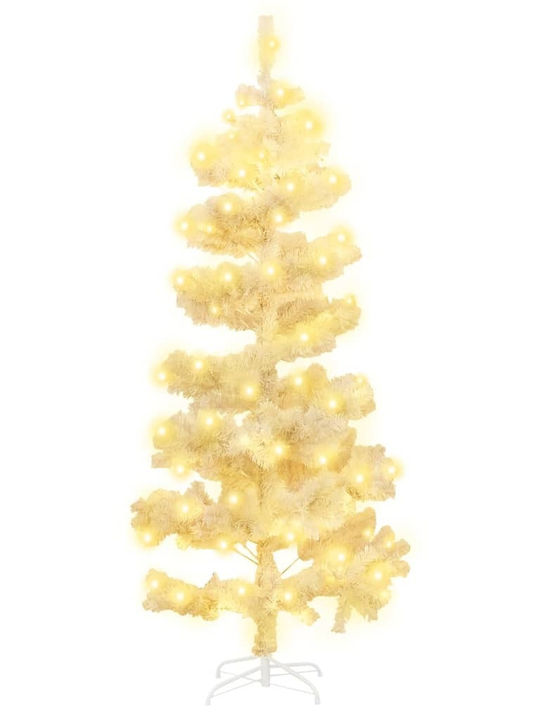 Christmas White Tree with Flowerpot Base and LED Lighting H150cm