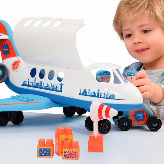 Ecoiffier Blocuri Abrick Set Avion Jet cu Echipaj pentru 1.5+ Ani