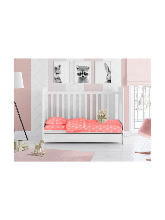 Dimcol Baby Duvet Cover Bebe Star 34 Coral 120x160cm