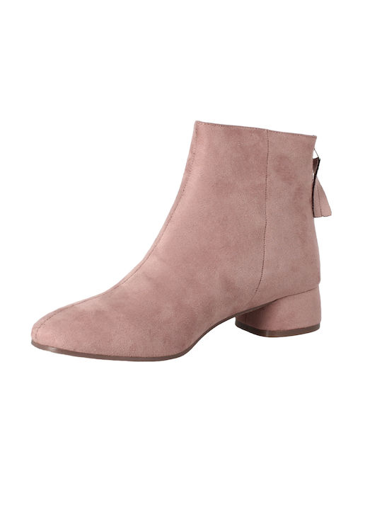 Corina 8840 Suede Women's Ankle Boots Pink