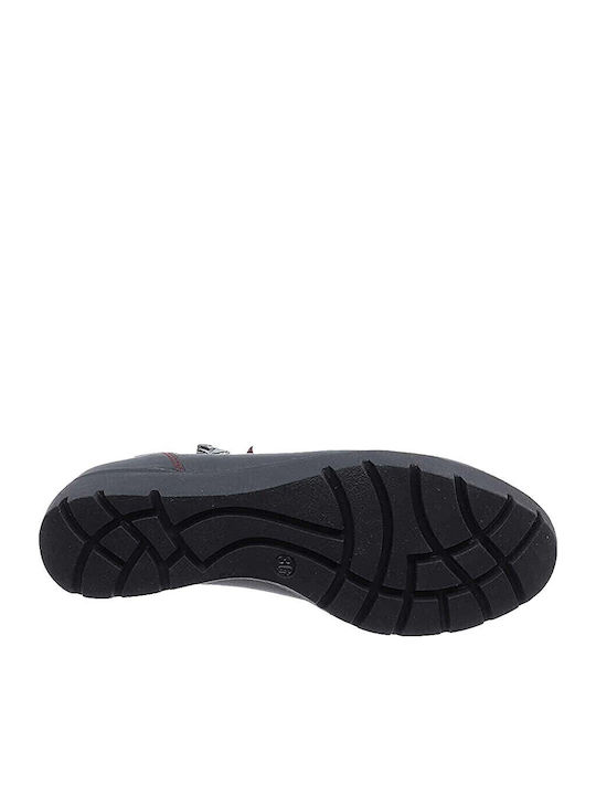 Leder Stiefeletten Damen Schwarz