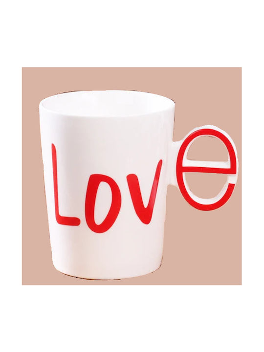 Love Ceramic Cup White 2pcs