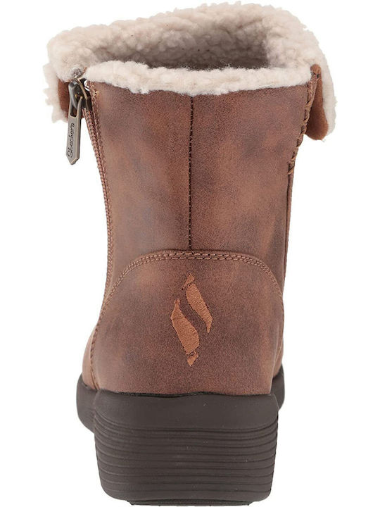 Stiefeletten Damen mit Pelz Braun