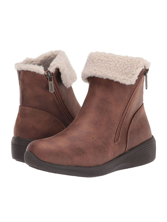 Stiefeletten Damen mit Pelz Braun