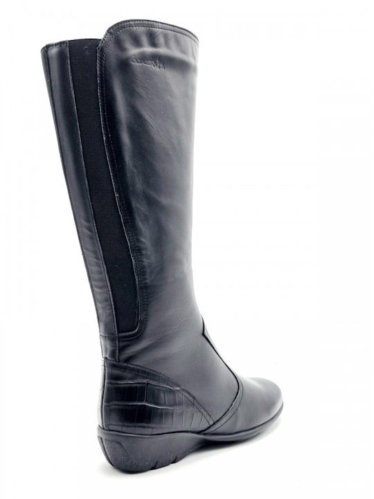 Leder Damenstiefel Schwarz