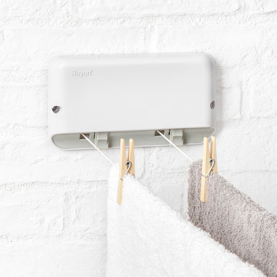 Rayen Plastic Wall Clothes Drying Rack with 10m Hanging Length