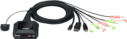 Aten Search Product or keyword 2-Port USB-C DisplayPort Hybrid Cable KVM Switch KVM & Datenumschalter CS52DP