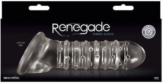 Ns Novelties Renegade Ribbed Sleeve Extension Clear