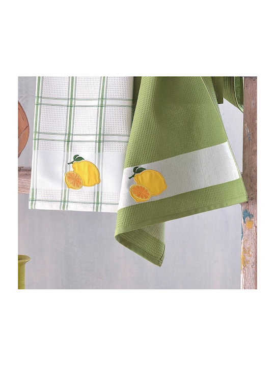 Rythmos Juicy Towel made of 100% Cotton in Green Color 45x70cm 2pcs